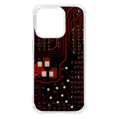 Red Computer Circuit Board Iphone 14 Pro Tpu Uv Print Case