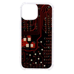 Red Computer Circuit Board Iphone 13 Mini Tpu Uv Print Case by Bakwanart