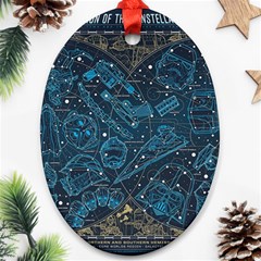 Position Of The Constellations Illustration Star Blue Ornament (oval)