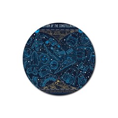 Position Of The Constellations Illustration Star Blue Rubber Coaster (round) by Bakwanart