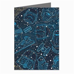 Position Of The Constellations Illustration Star Blue Greeting Cards (pkg Of 8) by Bakwanart