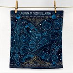 Position Of The Constellations Illustration Star Blue Face Towel Front