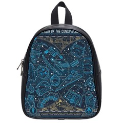 Position Of The Constellations Illustration Star Blue School Bag (small) by Bakwanart