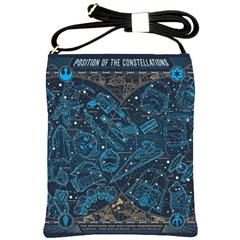 Position Of The Constellations Illustration Star Blue Shoulder Sling Bag by Bakwanart