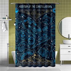 Position Of The Constellations Illustration Star Blue Shower Curtain 48  X 72  (small)  by Bakwanart