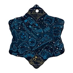 Position Of The Constellations Illustration Star Blue Snowflake Ornament (two Sides)