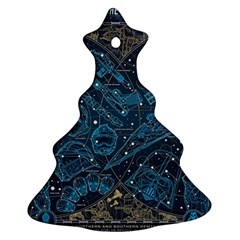 Position Of The Constellations Illustration Star Blue Christmas Tree Ornament (two Sides)