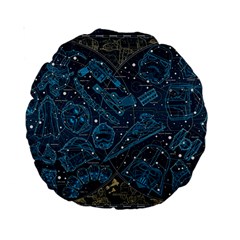 Position Of The Constellations Illustration Star Blue Standard 15  Premium Round Cushions by Bakwanart