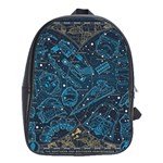 Position Of The Constellations Illustration Star Blue School Bag (XL) Front