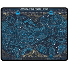 Position Of The Constellations Illustration Star Blue Two Sides Fleece Blanket (medium) by Bakwanart