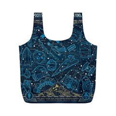 Position Of The Constellations Illustration Star Blue Full Print Recycle Bag (m) by Bakwanart