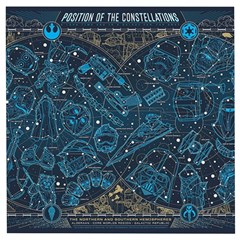 Position Of The Constellations Illustration Star Blue Wooden Puzzle Square by Bakwanart