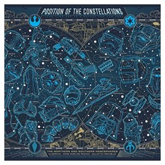 Position Of The Constellations Illustration Star Blue Lightweight Scarf  by Bakwanart