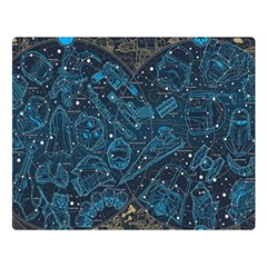 Position Of The Constellations Illustration Star Blue Premium Plush Fleece Blanket (large)