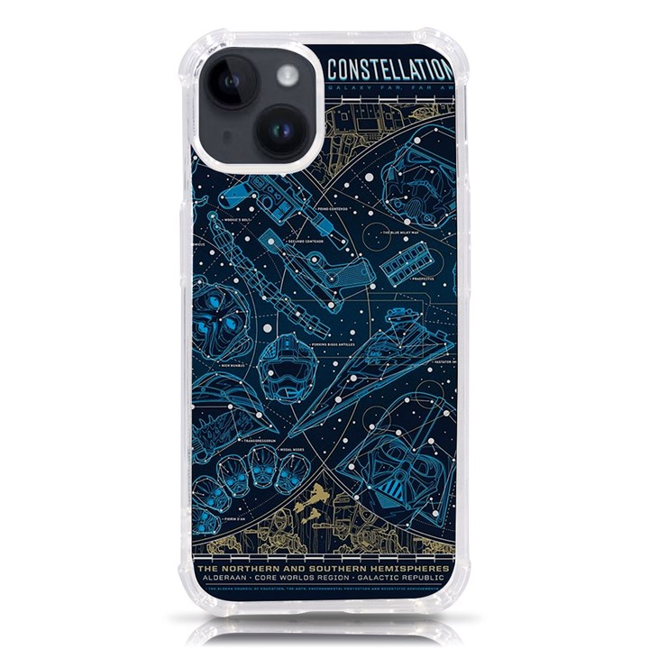 Position Of The Constellations Illustration Star Blue iPhone 14 TPU UV Print Case