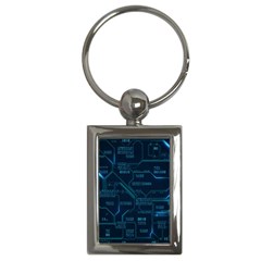 Technology Computer Circuit Boards Electricity Cpu Binary Key Chain (rectangle) by Bakwanart