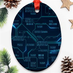 Technology Computer Circuit Boards Electricity Cpu Binary Oval Ornament (two Sides)