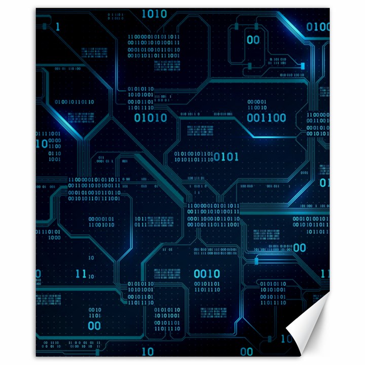 Technology Computer Circuit Boards Electricity Cpu Binary Canvas 8  x 10 