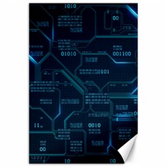 Technology Computer Circuit Boards Electricity Cpu Binary Canvas 20  X 30  by Bakwanart