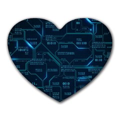 Technology Computer Circuit Boards Electricity Cpu Binary Heart Mousepad by Bakwanart