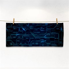 Technology Computer Circuit Boards Electricity Cpu Binary Hand Towel by Bakwanart