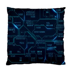 Technology Computer Circuit Boards Electricity Cpu Binary Standard Cushion Case (two Sides) by Bakwanart