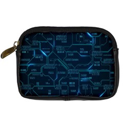 Technology Computer Circuit Boards Electricity Cpu Binary Digital Camera Leather Case by Bakwanart