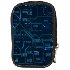 Technology Computer Circuit Boards Electricity Cpu Binary Compact Camera Leather Case by Bakwanart