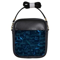 Technology Computer Circuit Boards Electricity Cpu Binary Girls Sling Bag by Bakwanart