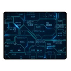 Technology Computer Circuit Boards Electricity Cpu Binary Fleece Blanket (small) by Bakwanart