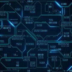 Technology Computer Circuit Boards Electricity Cpu Binary Play Mat (rectangle) by Bakwanart