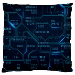 Technology Computer Circuit Boards Electricity Cpu Binary Large Cushion Case (one Side) by Bakwanart