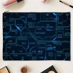 Technology Computer Circuit Boards Electricity Cpu Binary Cosmetic Bag (xxxl)