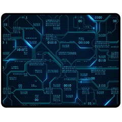 Technology Computer Circuit Boards Electricity Cpu Binary Two Sides Fleece Blanket (medium) by Bakwanart