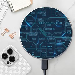 Technology Computer Circuit Boards Electricity Cpu Binary Wireless Fast Charger(white) by Bakwanart