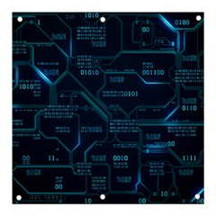 Technology Computer Circuit Boards Electricity Cpu Binary Banner And Sign 3  X 3  by Bakwanart