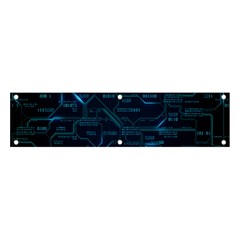 Technology Computer Circuit Boards Electricity Cpu Binary Banner And Sign 4  X 1  by Bakwanart