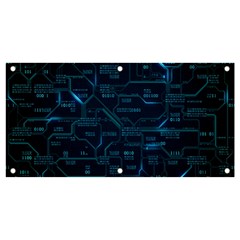 Technology Computer Circuit Boards Electricity Cpu Binary Banner And Sign 4  X 2  by Bakwanart