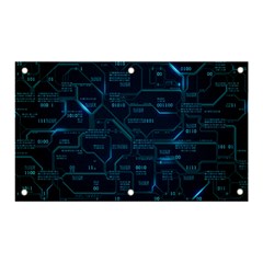 Technology Computer Circuit Boards Electricity Cpu Binary Banner And Sign 5  X 3  by Bakwanart