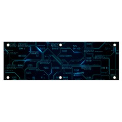 Technology Computer Circuit Boards Electricity Cpu Binary Banner And Sign 6  X 2  by Bakwanart