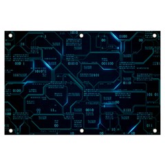 Technology Computer Circuit Boards Electricity Cpu Binary Banner And Sign 6  X 4  by Bakwanart