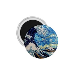 The Great Wave Of Kanagawa Painting Hokusai, Starry Night Vincent Van Gogh 1 75  Magnets by Bakwanart