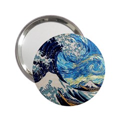 The Great Wave Of Kanagawa Painting Hokusai, Starry Night Vincent Van Gogh 2 25  Handbag Mirrors