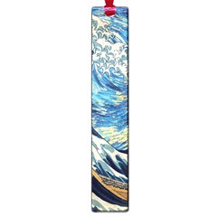 The Great Wave Of Kanagawa Painting Hokusai, Starry Night Vincent Van Gogh Large Book Marks by Bakwanart