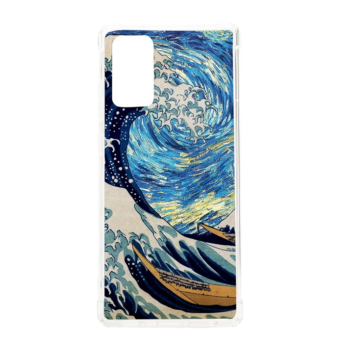 The Great Wave Of Kanagawa Painting Hokusai, Starry Night Vincent Van Gogh Samsung Galaxy Note 20 TPU UV Case