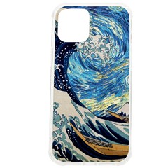 The Great Wave Of Kanagawa Painting Hokusai, Starry Night Vincent Van Gogh Iphone 12 Pro Max Tpu Uv Print Case by Bakwanart