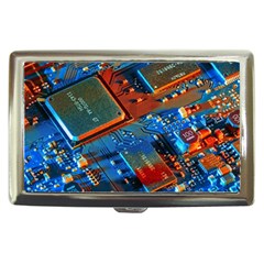 Gray Circuit Board Electronics Electronic Components Microprocessor Cigarette Money Case by Bakwanart