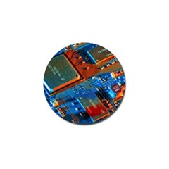 Gray Circuit Board Electronics Electronic Components Microprocessor Golf Ball Marker (10 Pack) by Bakwanart