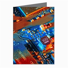 Gray Circuit Board Electronics Electronic Components Microprocessor Greeting Cards (pkg Of 8)