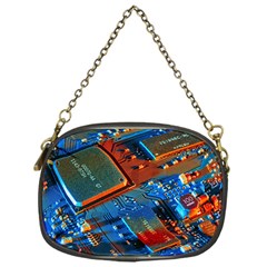 Gray Circuit Board Electronics Electronic Components Microprocessor Chain Purse (one Side) by Bakwanart